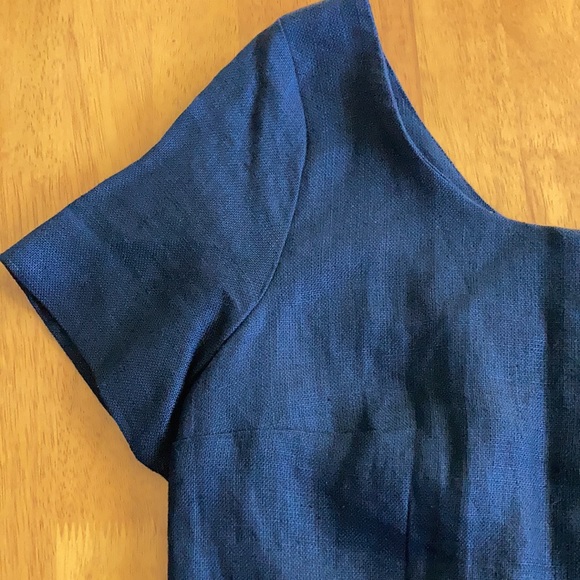 Vintage Santa Fe Short Sleeve Linen Dress Black - Picture 3 of 11